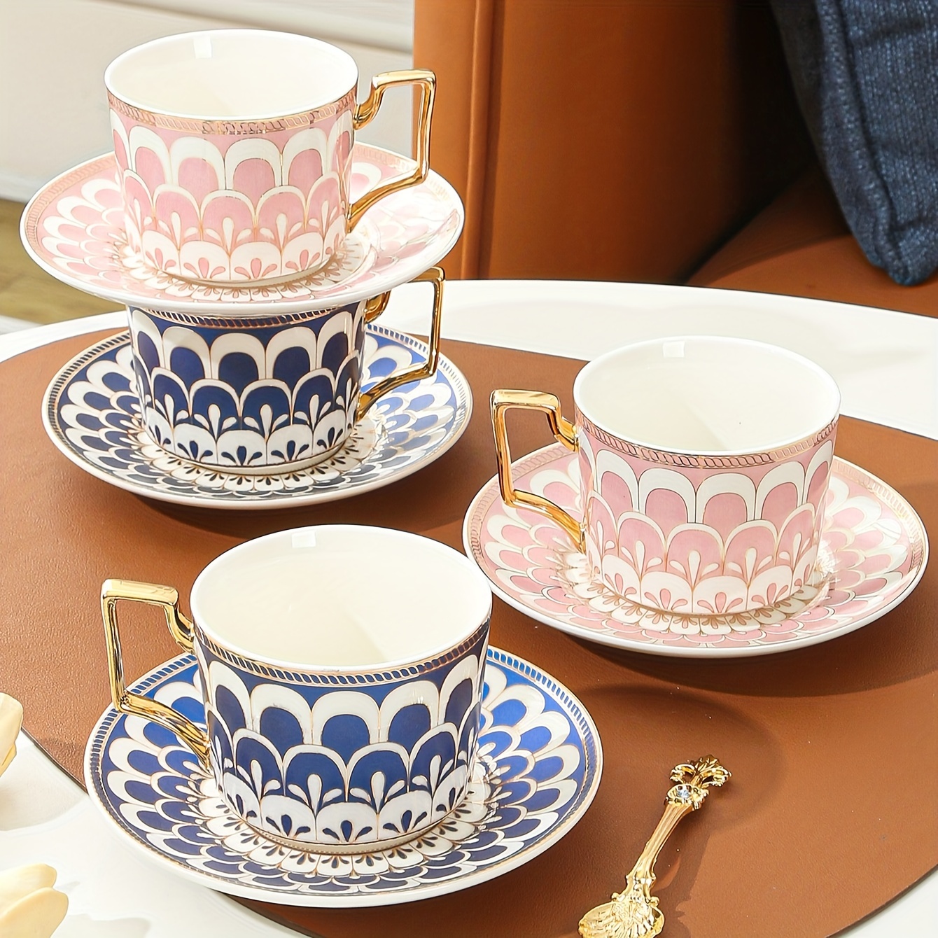 Ensemble de tasse à café et soucoupe en céramique motif - Temu France