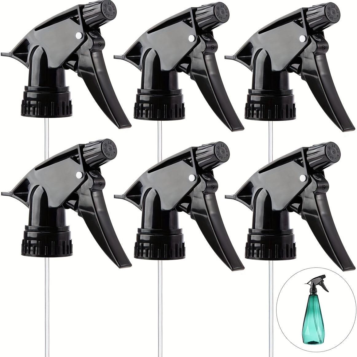 

6pcs, Spray Bottle Replacement Nozzle- Reusable Heavy Duty Mist Spray & Stream Sprayer Replacement Tops Fit Standard 28/400 Neck Bottles For Home Office Cleaning Household Supplies(black)
