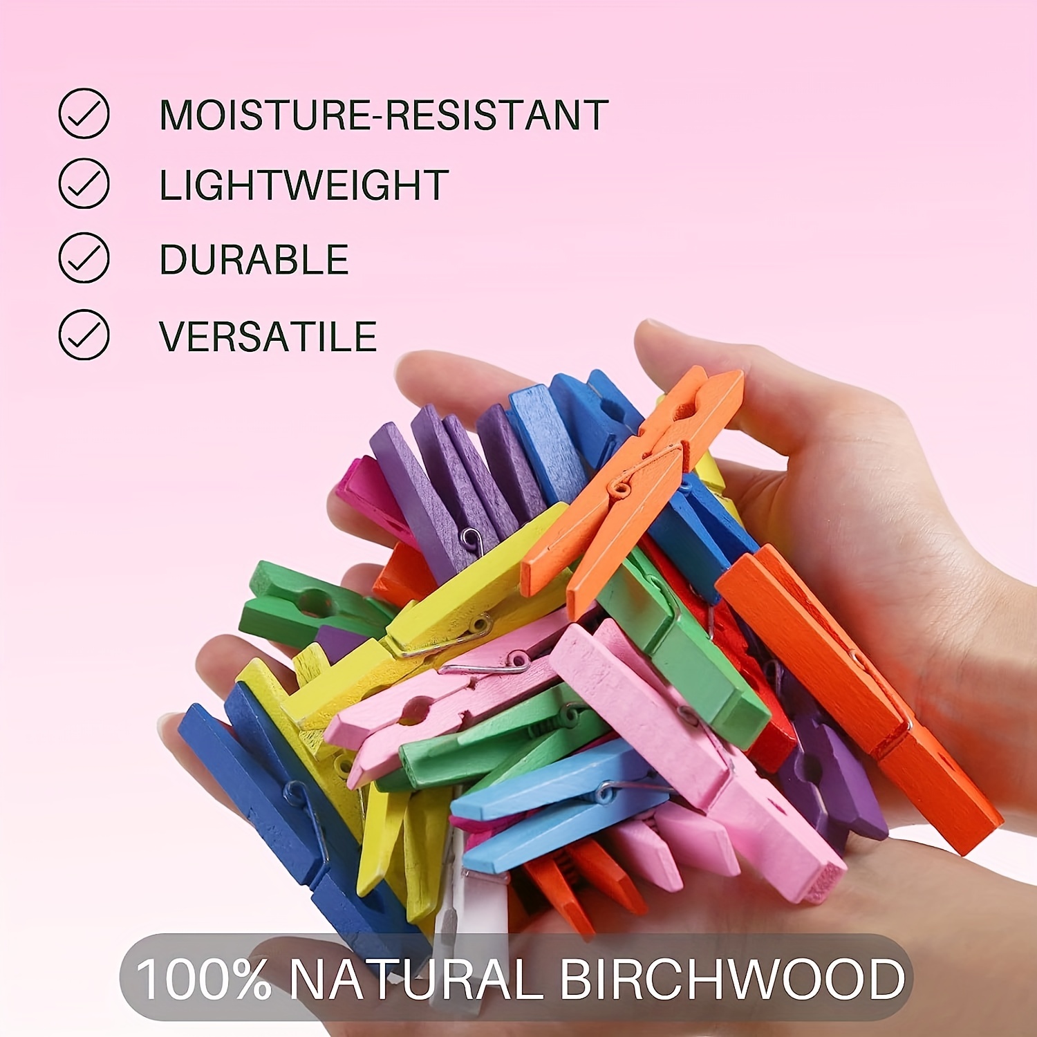 Clothes Pins Natural Birchwood Close Pins Strong Grip - Temu
