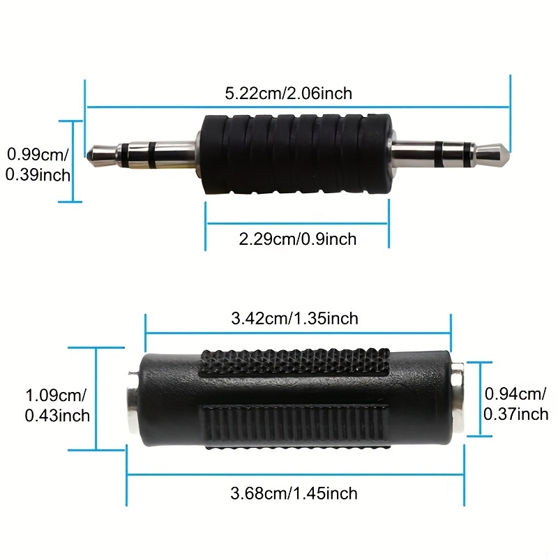 Connection Audio jack 3.5mm male-female stereo