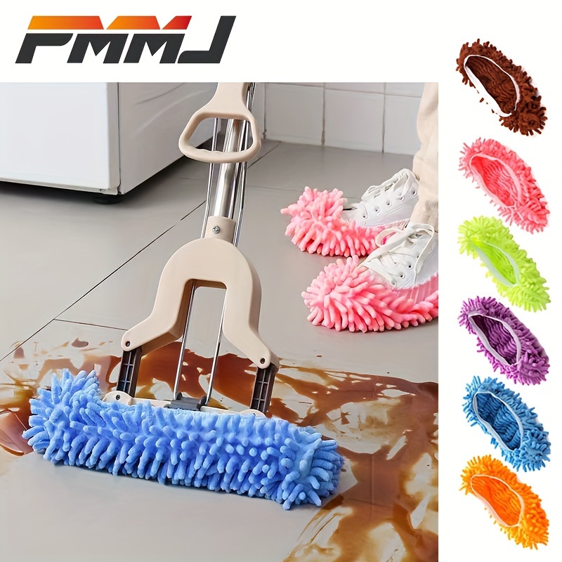 Mop Slippers for Floor Cleaning, Washable Reusable Shoes Cover, Microfiber  Dust Mops Mop Socks for Women Men Kids Foot Dust Hair Cleaners Sweeping