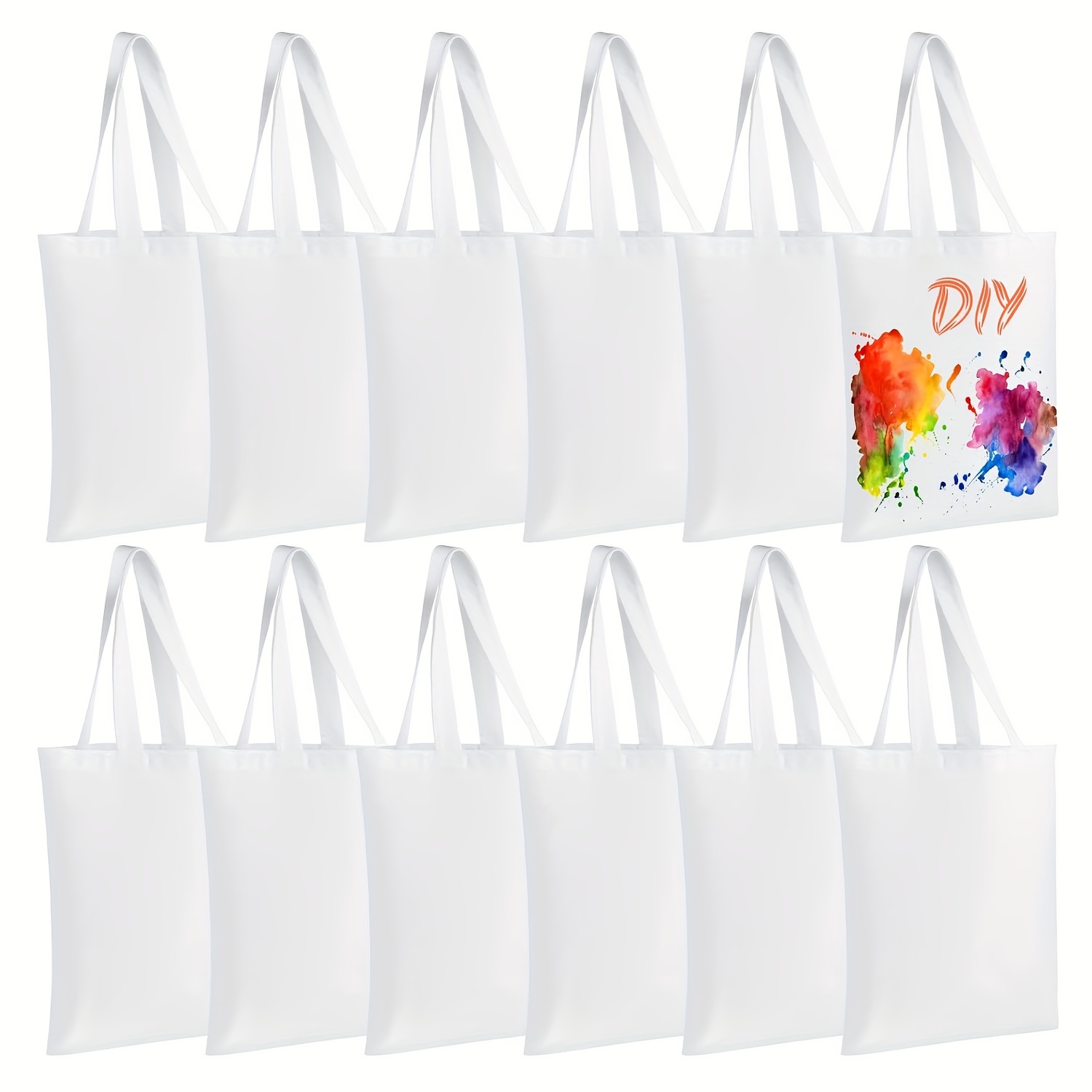 20Pcs 31x36cm Sublimation Blank Canvas Tote Bags Shopping Bags DIY