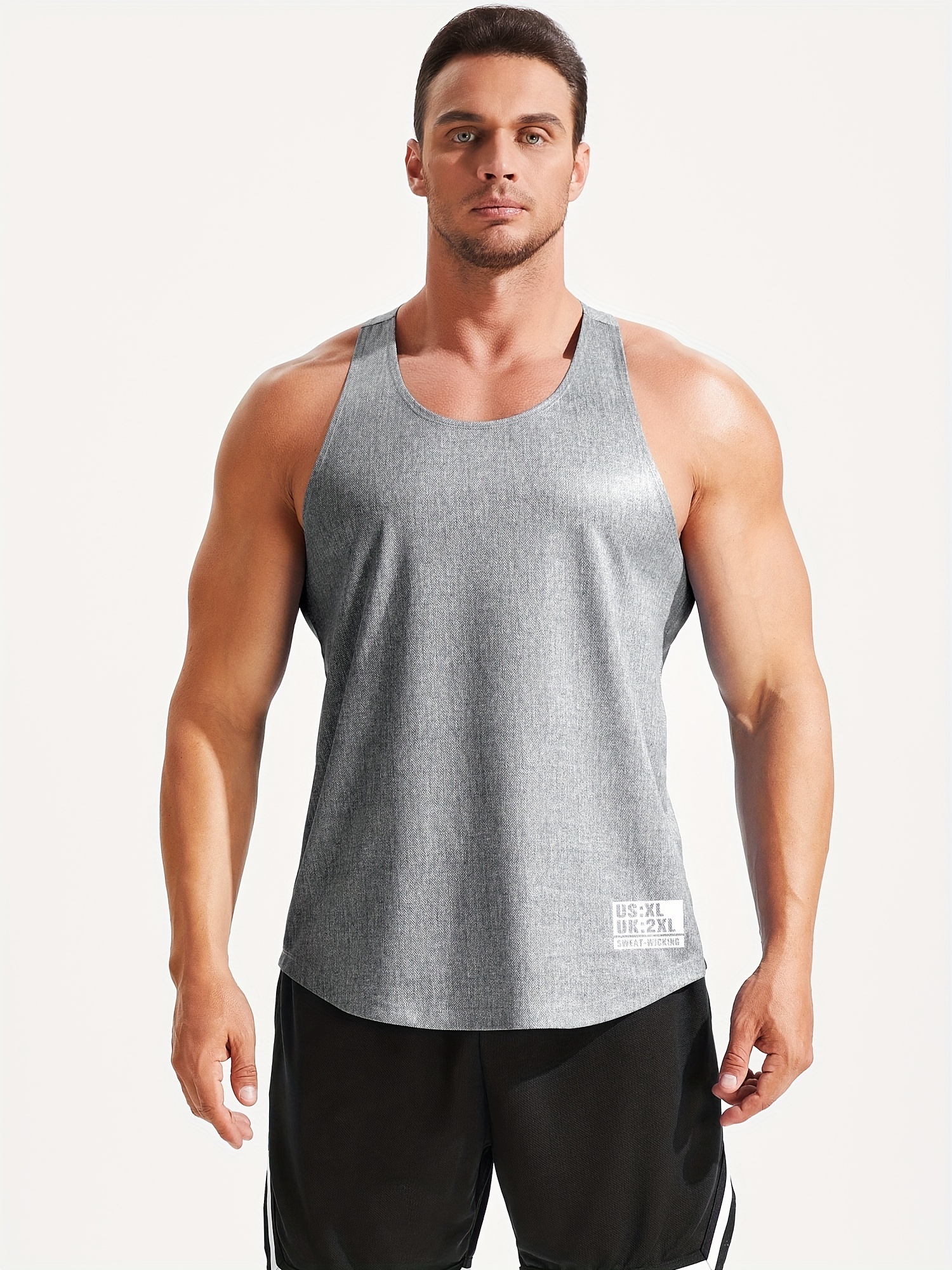 Men's Sleeveless Running Tank Top |  Stone Grey / XL