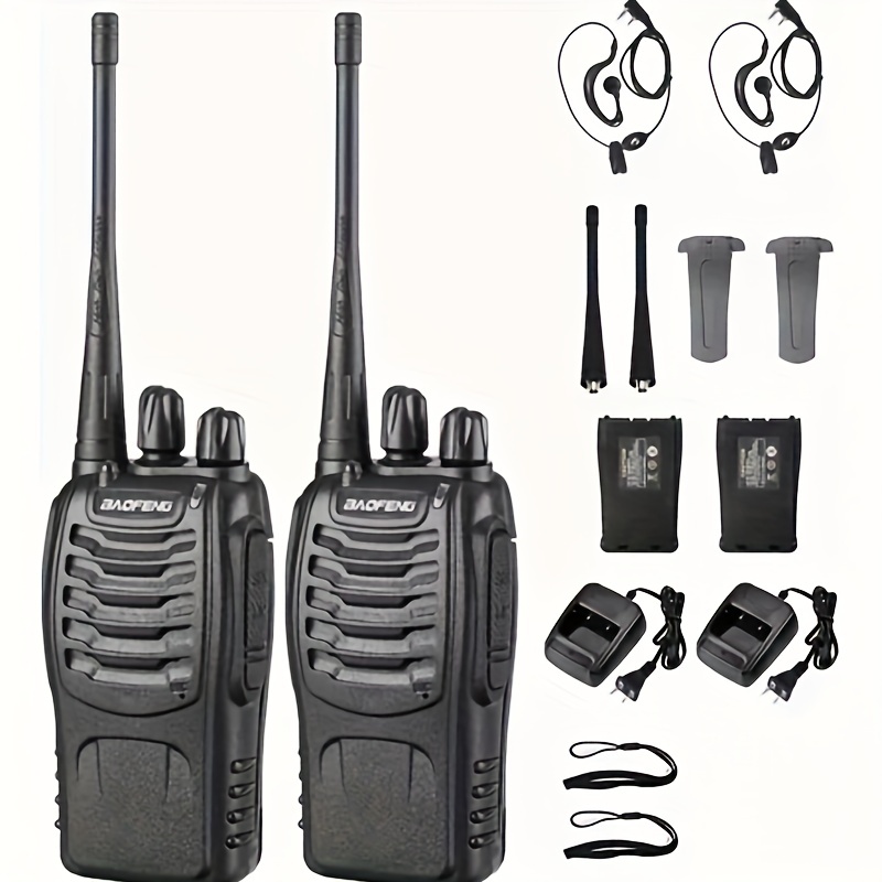 Bf-888s Walkie Talkies Adults,walkie Talkies Rechargeable Long Range Two-way  Radios With Earpieces,2-way Radios Uhf Handheld Transceiver Walky Talky  With Flashlight Li-ion Battery And Charger Temu Japan