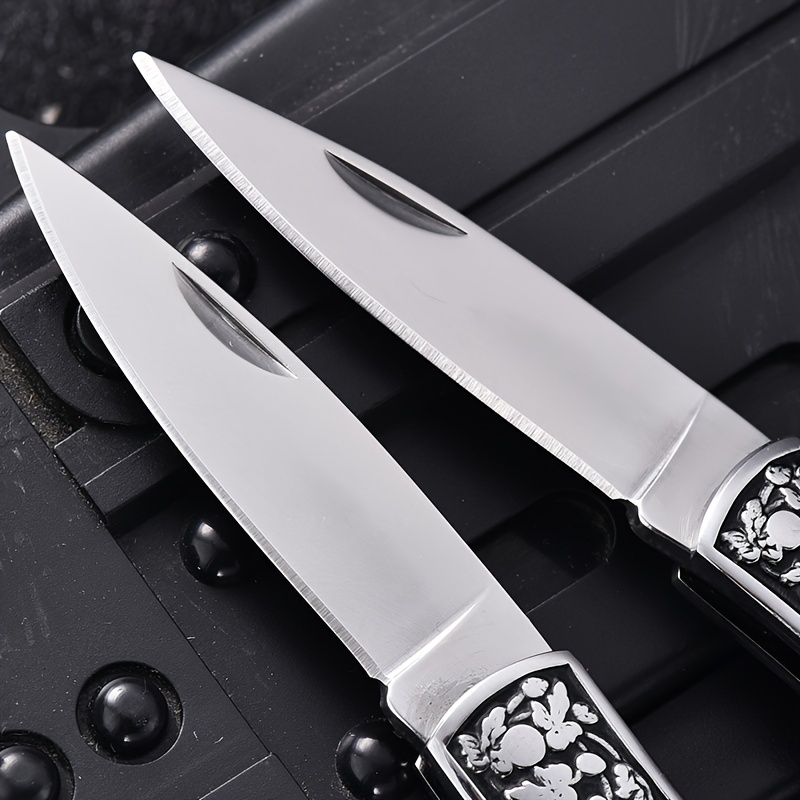 1set Outdoor Cutlery Knife Carry On Outdoor Percussion Pocket Knife Leather  Case Multifunctional Fruit Knife Household