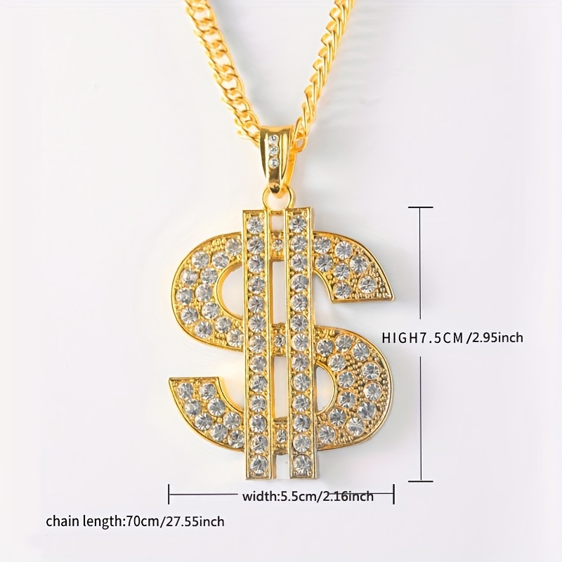Simulation Golden Dollar Symbol Pendant Necklace
