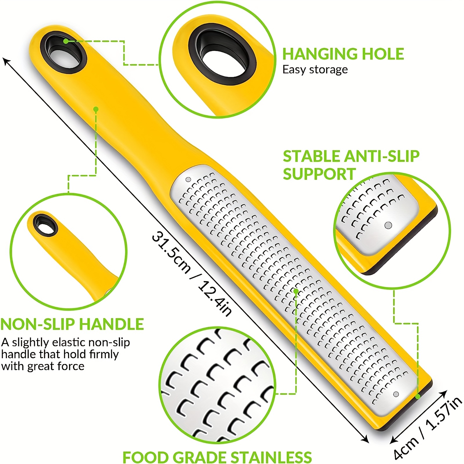 Cheese Grater With Handle, Lemon Zester, Multipurpose Kitchen