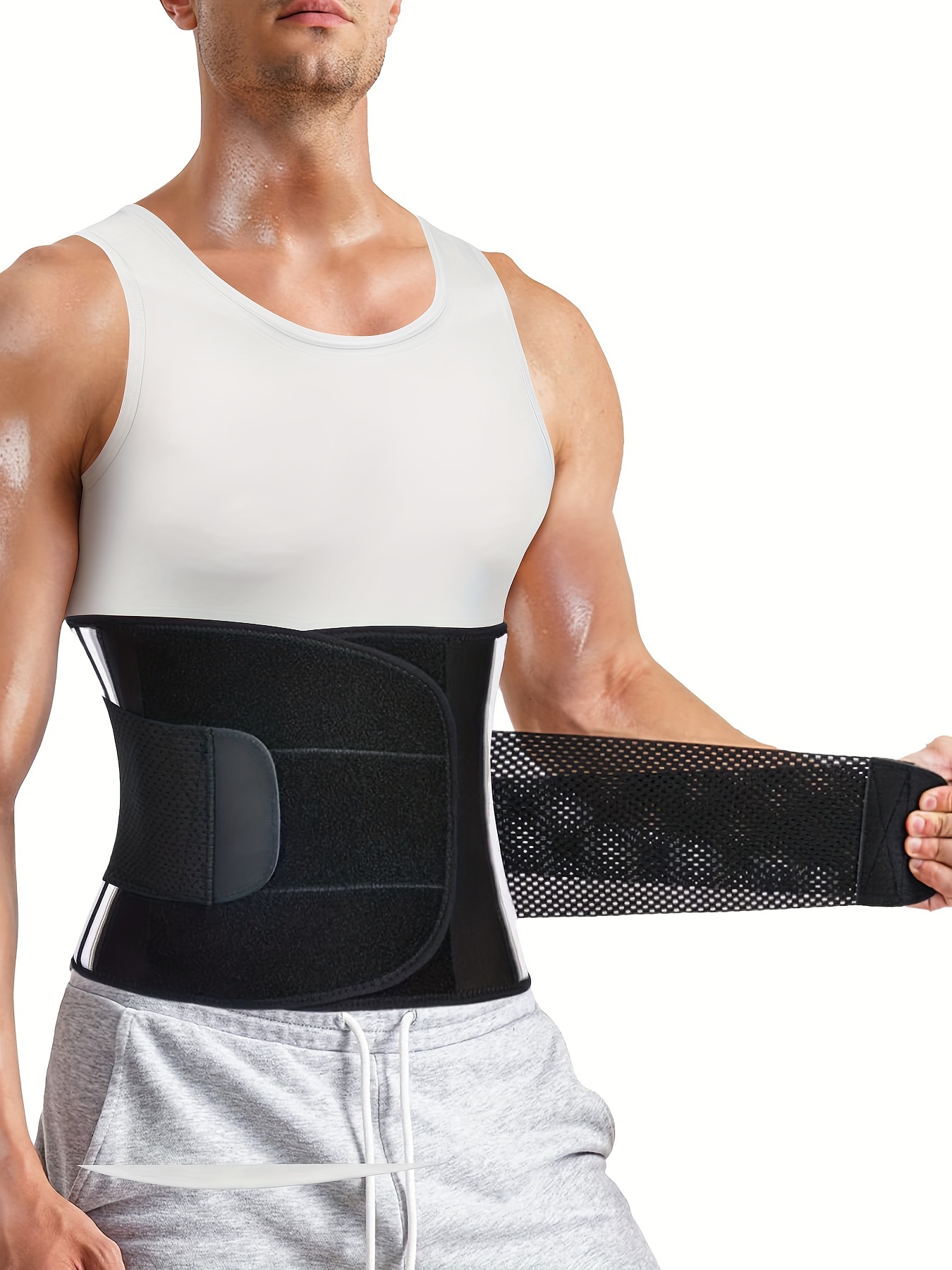 Men Fitness Corset Neoprene Sports Tummy Control Shapewear Zipper