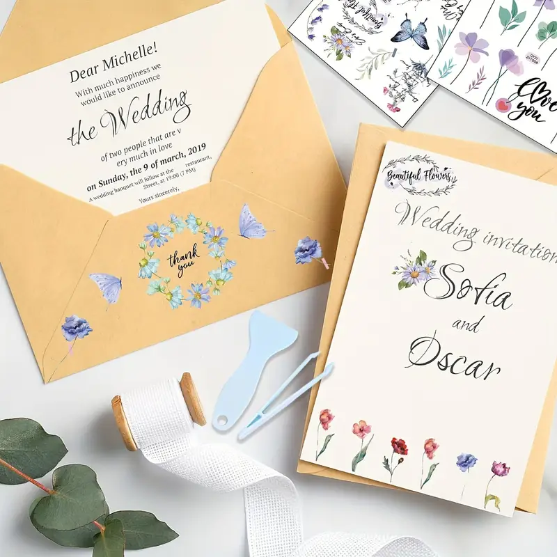 Thank You Floral | Silver Foil Transfer Stickers * Thank You Floral | Silver Foil Transfer Stickers *