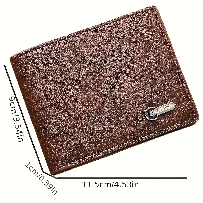 Luxury Solid Slim PU Leather Bifold Short Wallets for Men