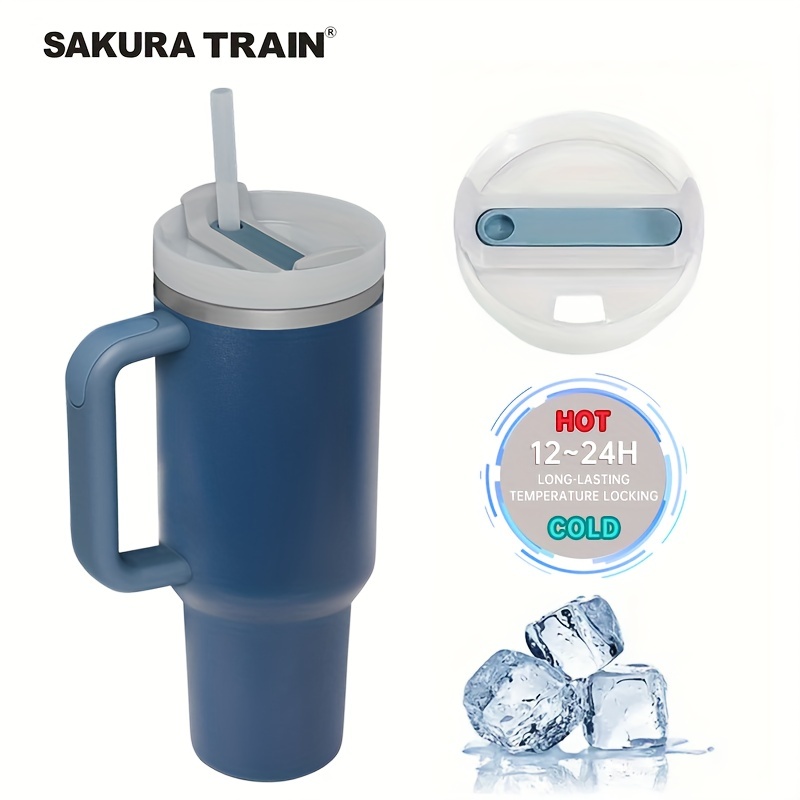 Car Cup Coffee Cup Water Bottle Sakura Train Simple Modern - Temu