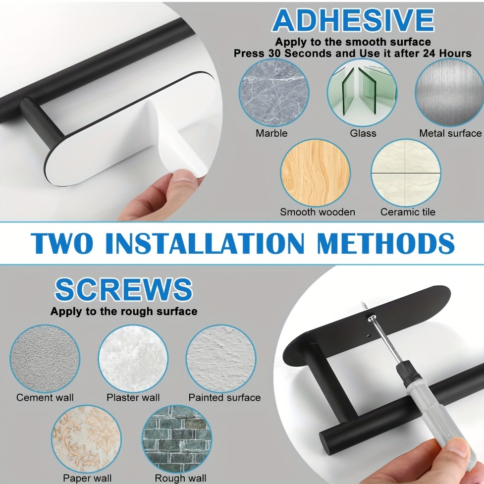  Paper Towel Holders for Kitchen,Paper Towels Bulk-  Self-Adhesive Under Cabinet,Both Available in Adhesive and Screws,Stainless  Steel
