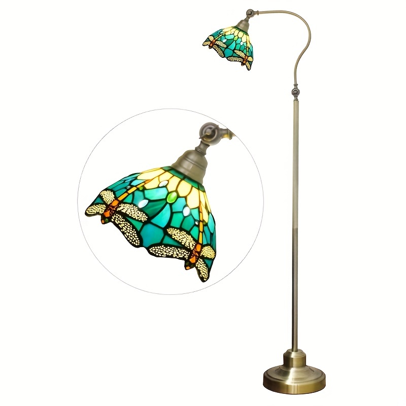 Tiffany Style Floor/Table Lamps,Mediterranean Dragonfly Table Lamp