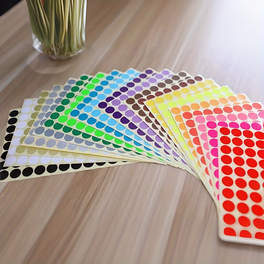 Dreecy 1400 Pcs Black Dot Stickers Round Coding Labels Circle Dots Labels Stickers Polka Circle Dot Stickers Label Sticker for Office,Classroom,Papers Etc