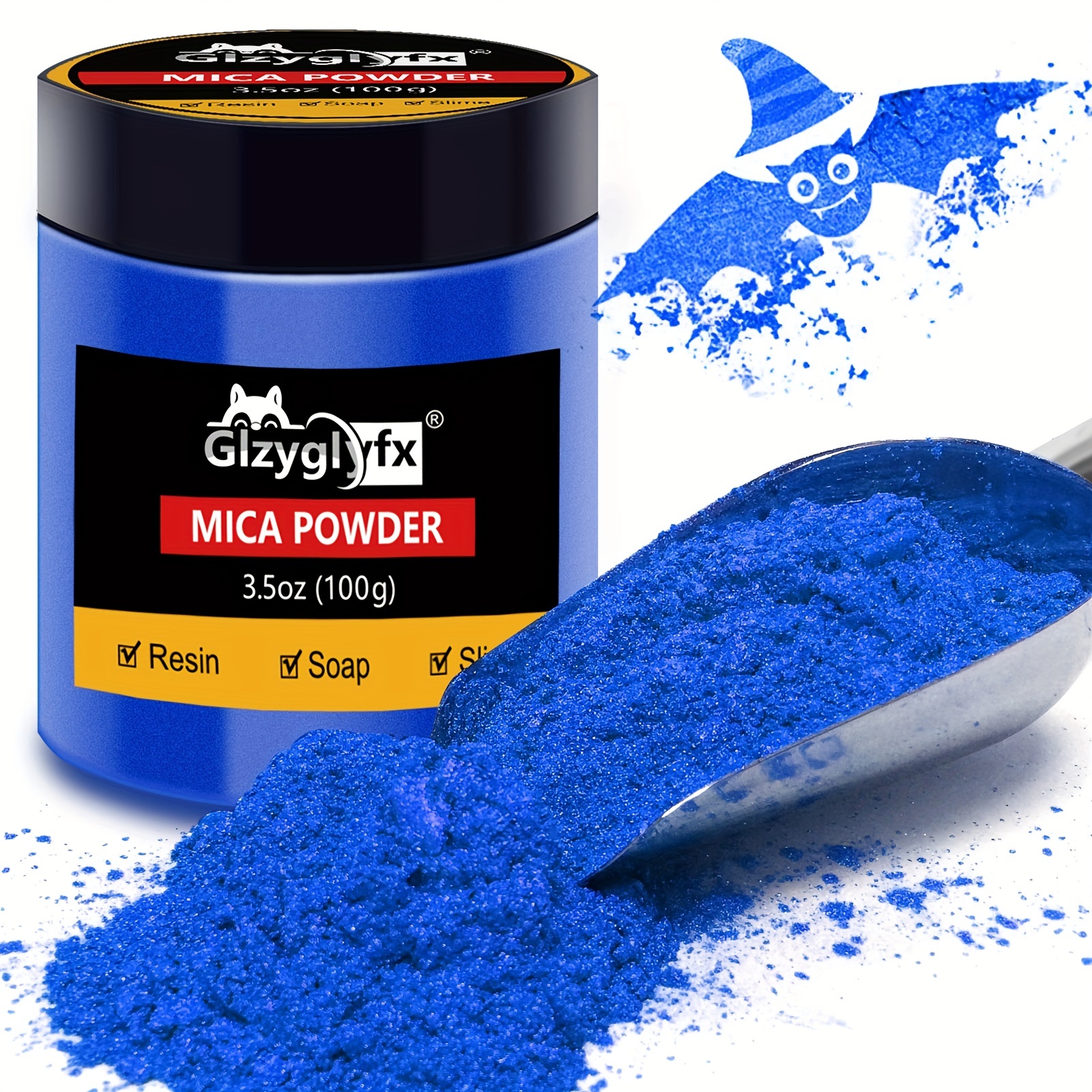 Black Cosmetic Grade Mica Powder 1.7 Oz - 50g Natural Coloring