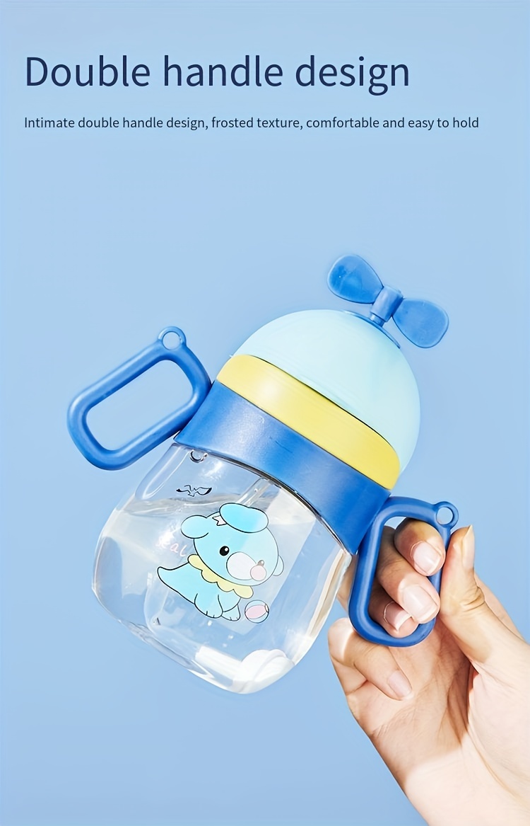 Cute Cartoon Water Cup With Double Handles, Portable Leakproof Straw Water  Bottle, Suitable For Outdoor Sports, Fitness - Temu