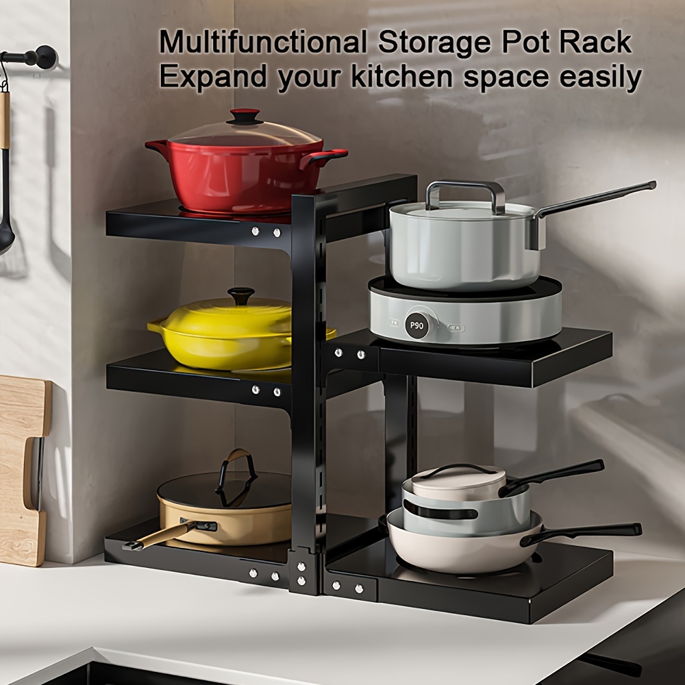 Multifunctional Household Kitchen Floor Storage Rack, Multi-layer Storage  Rack Under Cabinet, Layered Pot Pan And Lid Rack, Cooker Organizer, Kitchen  Accessories - Temu