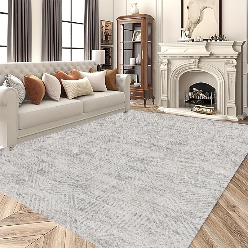 Tayse Rugs Gatto Felt Solid Gray Scatter Mat Rug Pad