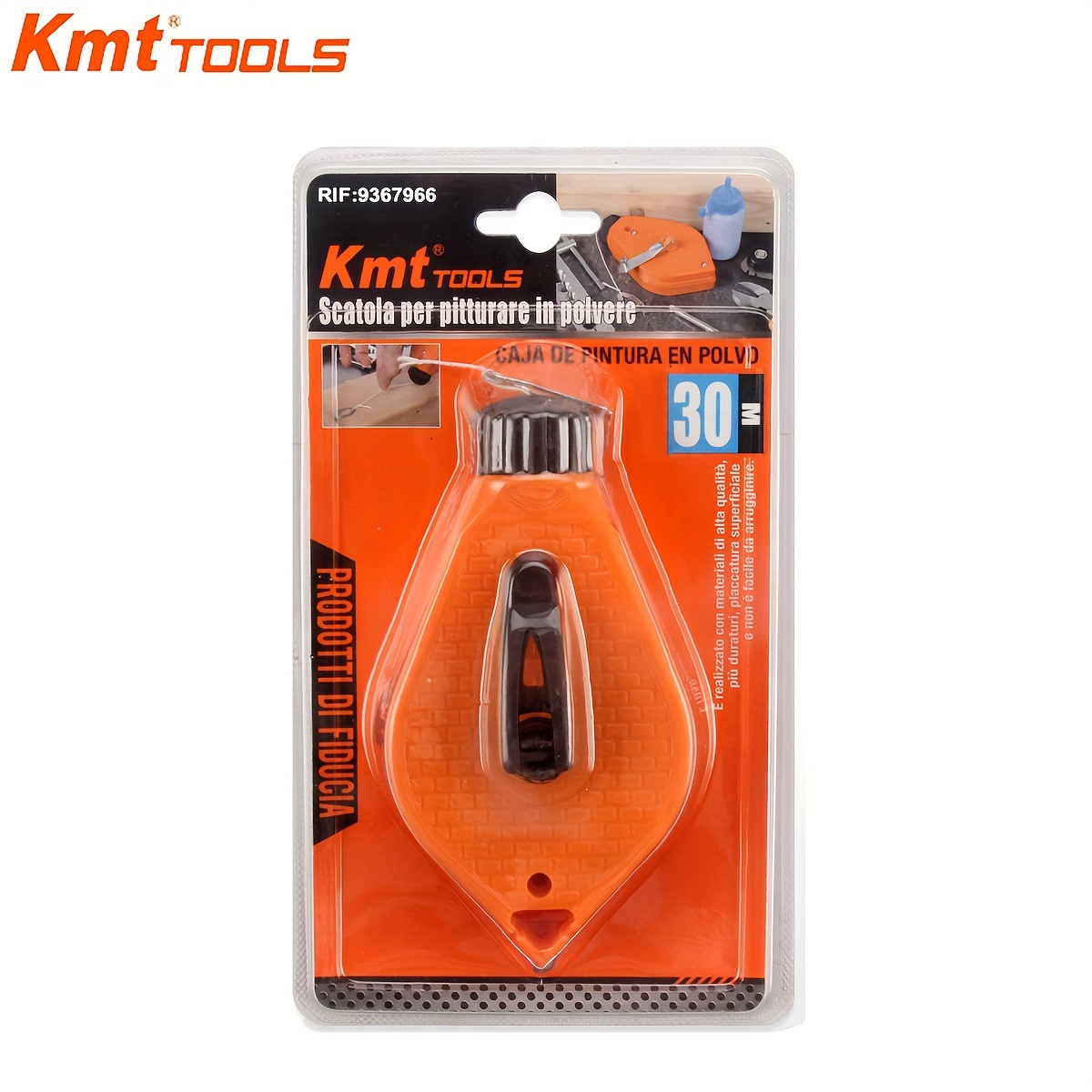 KMT 98FT Professional Chalk Line Reel & Chalk Powder Combo Pack