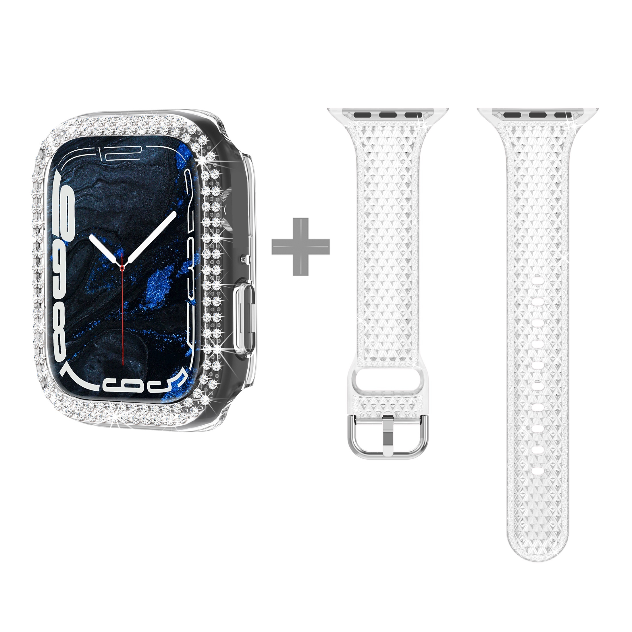 Bling Band iWatch Strap full Case For Apple Watch Series 8 7 SE 6