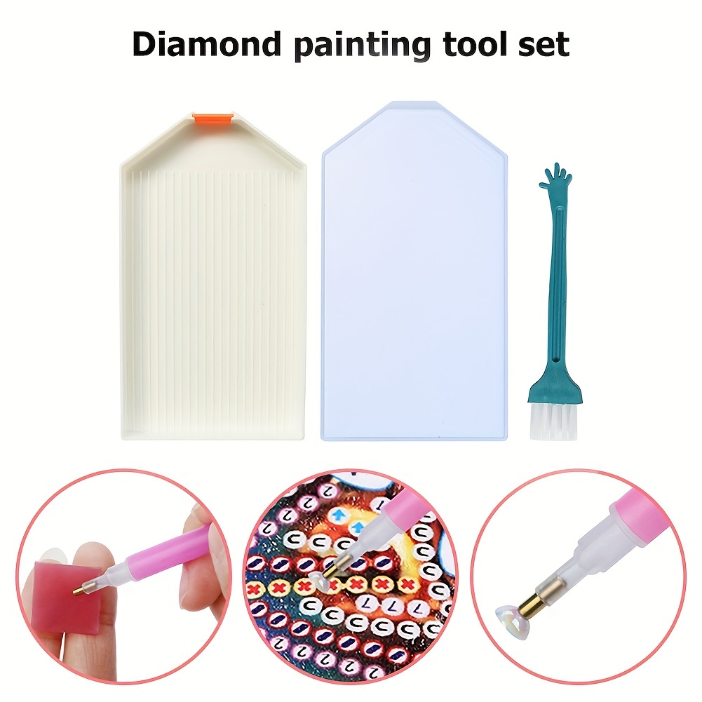 Diy Diamond Painting Point Drill Tray Storage With Cover - Temu