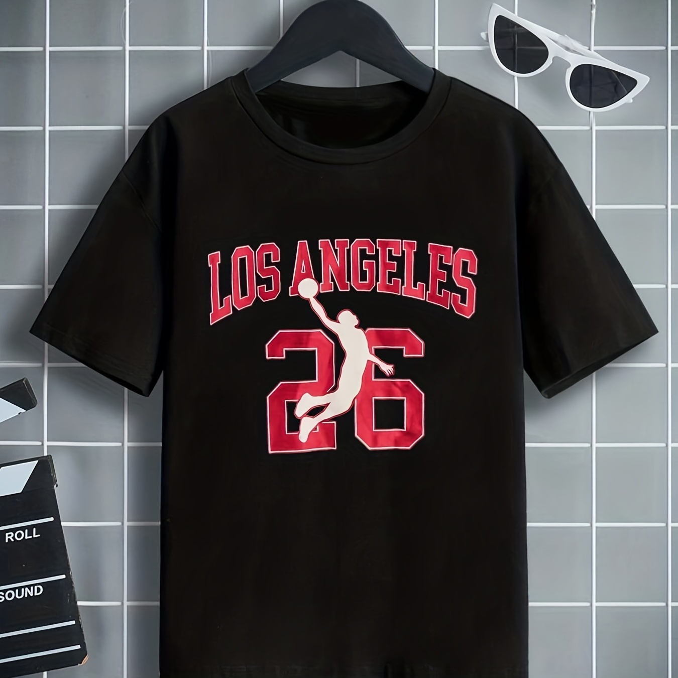 

Los Angeles" Numéro "26" T-shirt Imprimé Joueur De Basket-ball, T-shirts À Col Rond Hauts Décontracté Doux Confortable, Vêtements D'été Pour Garçons Et Filles