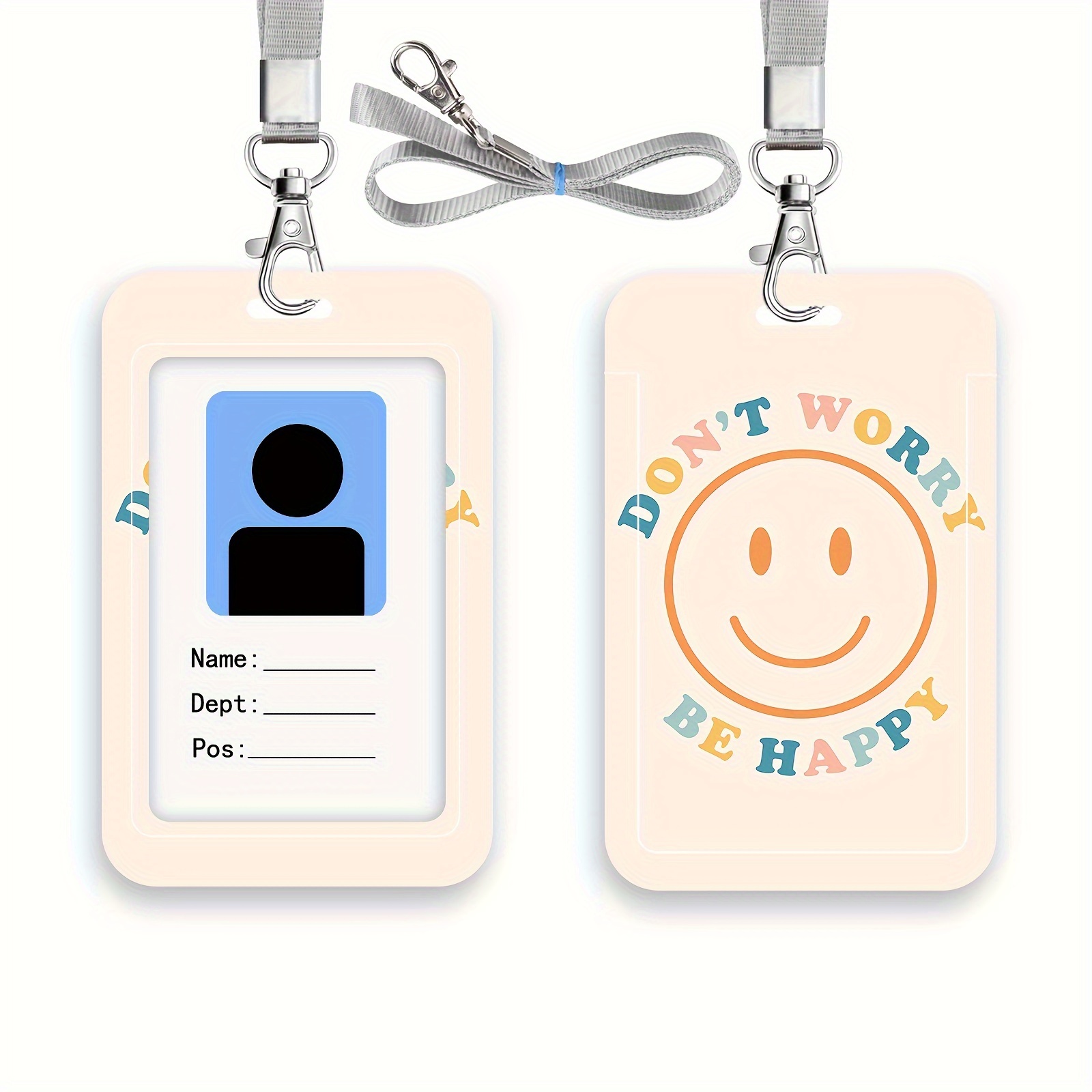 Happy Face ID Badge Holder With Lanyard, Cute Lanyard With ID Holder, Id  Card Badge Holder With Lanyard For Teacher Nurses Police Student Working  Card