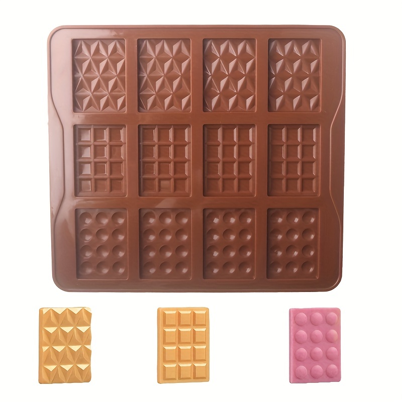 Chocolate Bar Mold 3d Silicone Mold 12 Cavity Candy Mold - Temu