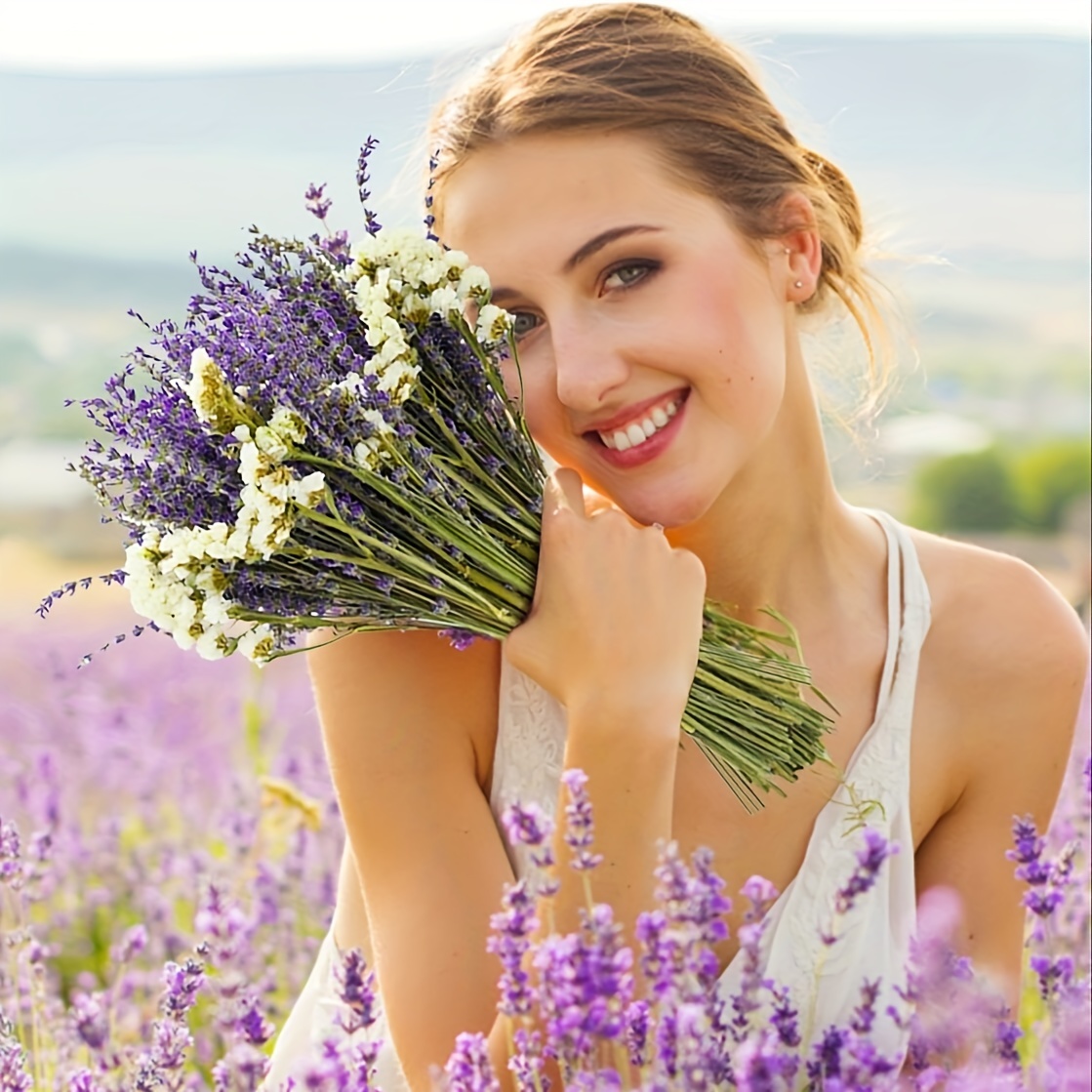  Dried Flowers Bouquet, Dry Caspia Flower Bundle