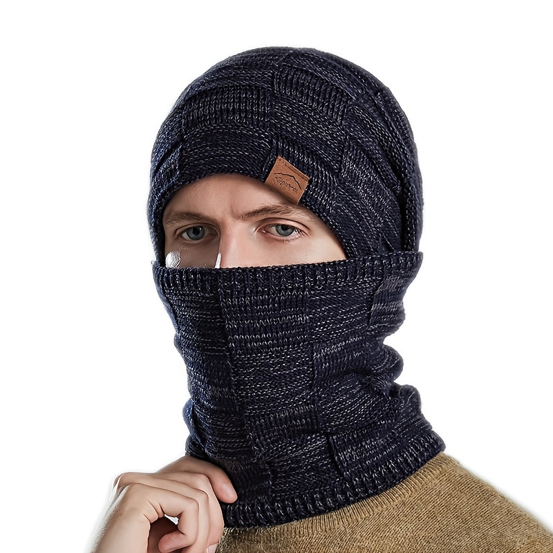 Generic Ensemble de Bonnet et cache cou Unisexe - Chapeau d'hiver tricoté  avec Fourrure à prix pas cher