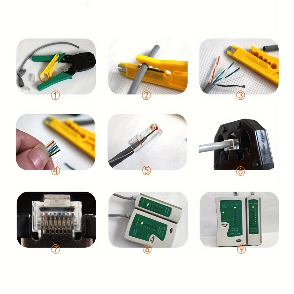 Ethernet Network Kit RJ45 Cat5e Cat6 Cable Crimping Tester Tool
