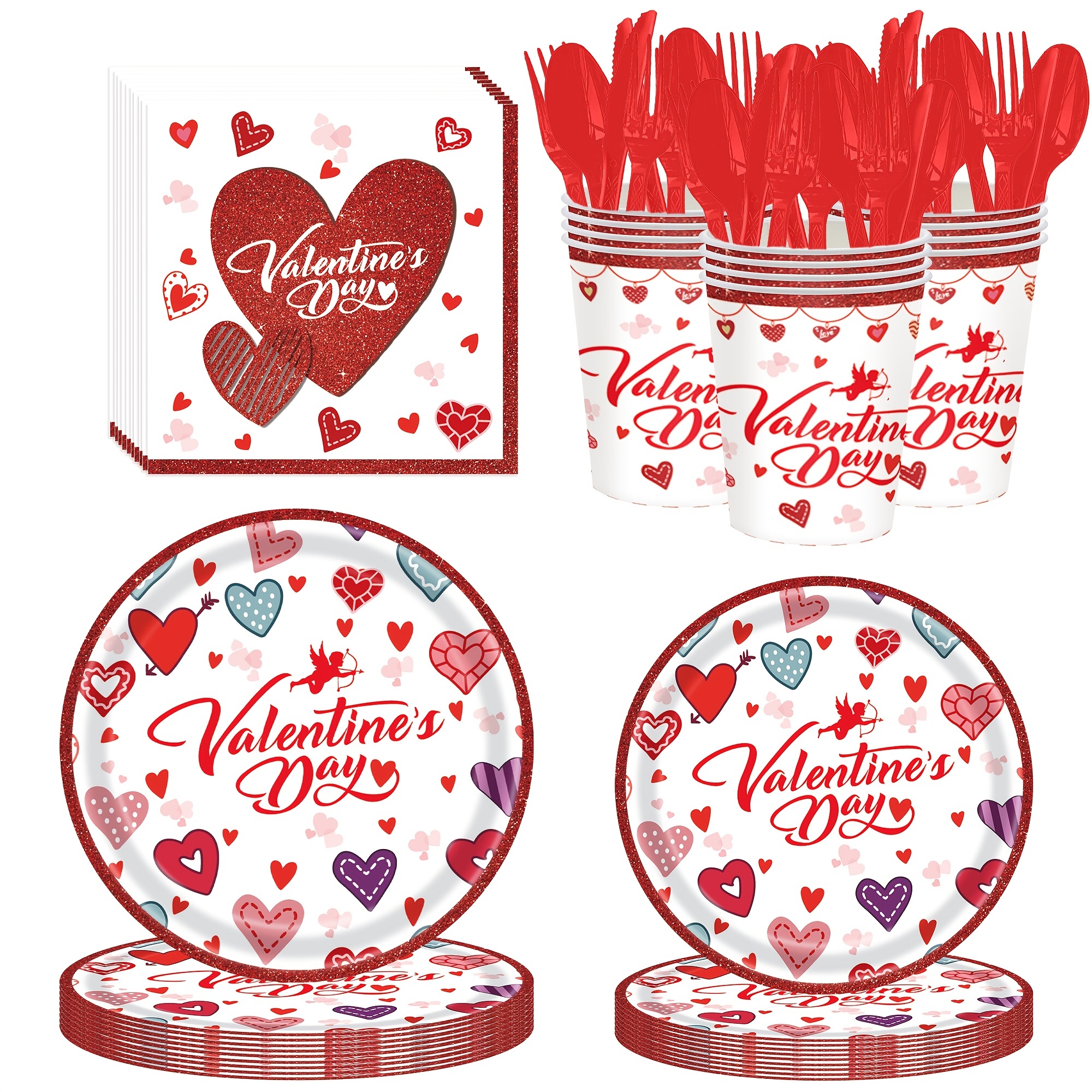 Valentines Day Theme Sweet Party Decoration Disposable Paper - Temu