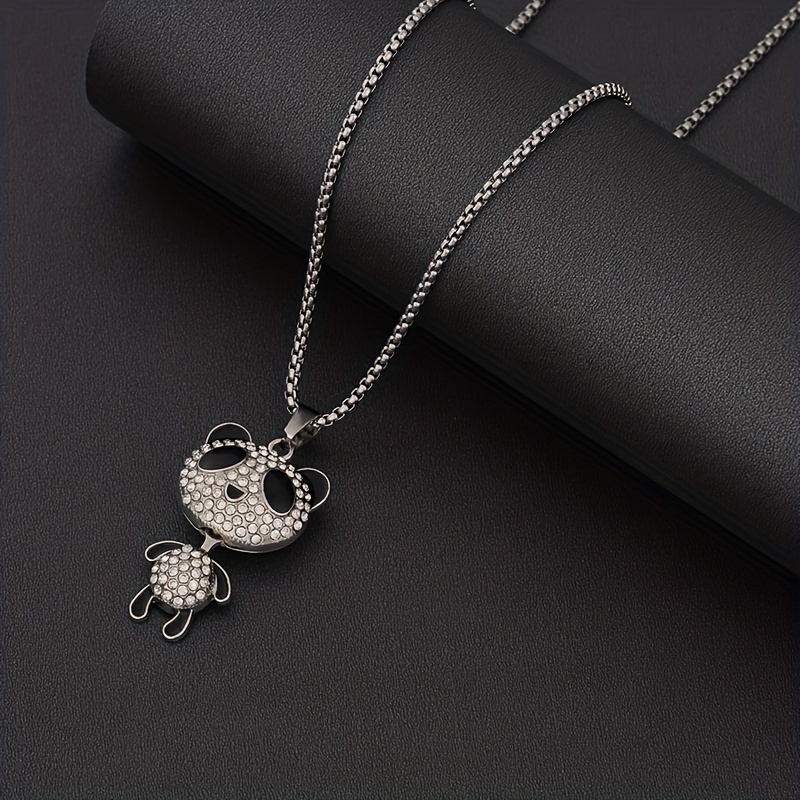 Femme 1 pièce Collier Avec Pendentif Hip hop Luxe En Alliage De Zinc À  Strass panda Pour Homme Pour Vie Quotidienne Pour Décoration Quotidienne