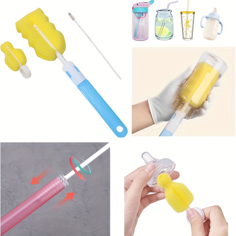 4pcs Cup Brush,Milk Bottle Brush,Straw Cup Brush,Milk Bottle Nipple  Cleaning Brush,Long Handle Thin Brush