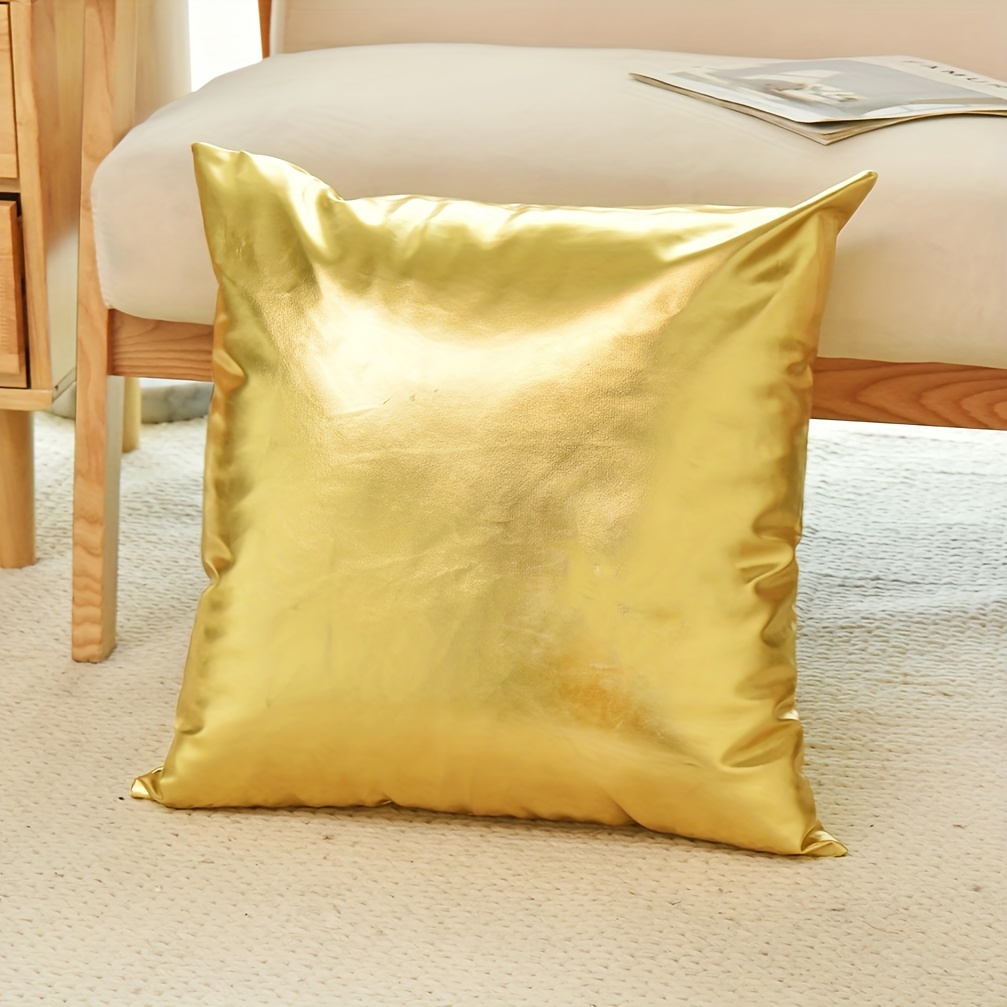 Golden Pillows Decorative Throw Pillows Golden Leather - Temu