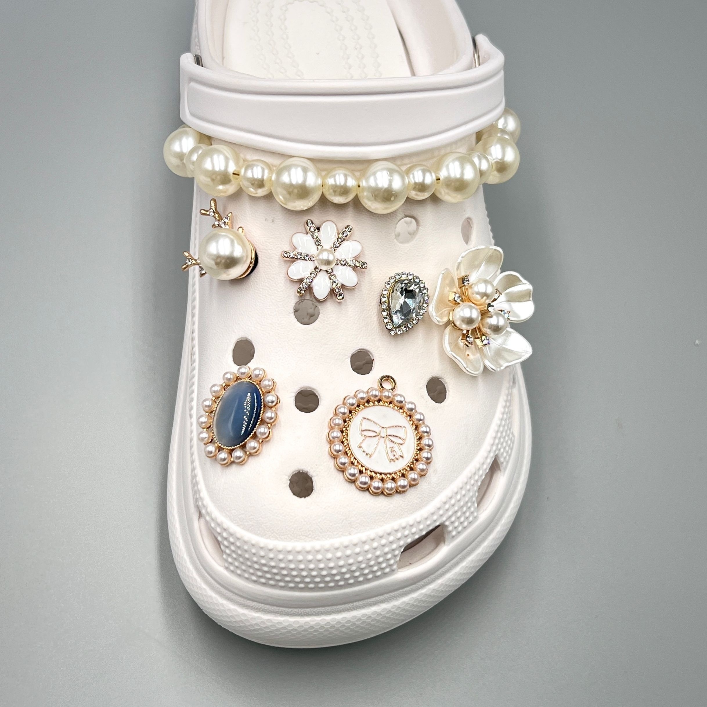 Artificial Pearl Shoe Charms For Girl Women Bling Croc - Temu Philippines