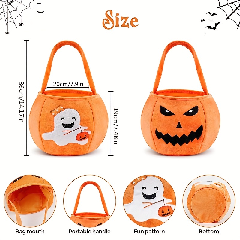 Halloween Party Tote Bags Kids Pumpkin Trick Or Treat Handbag