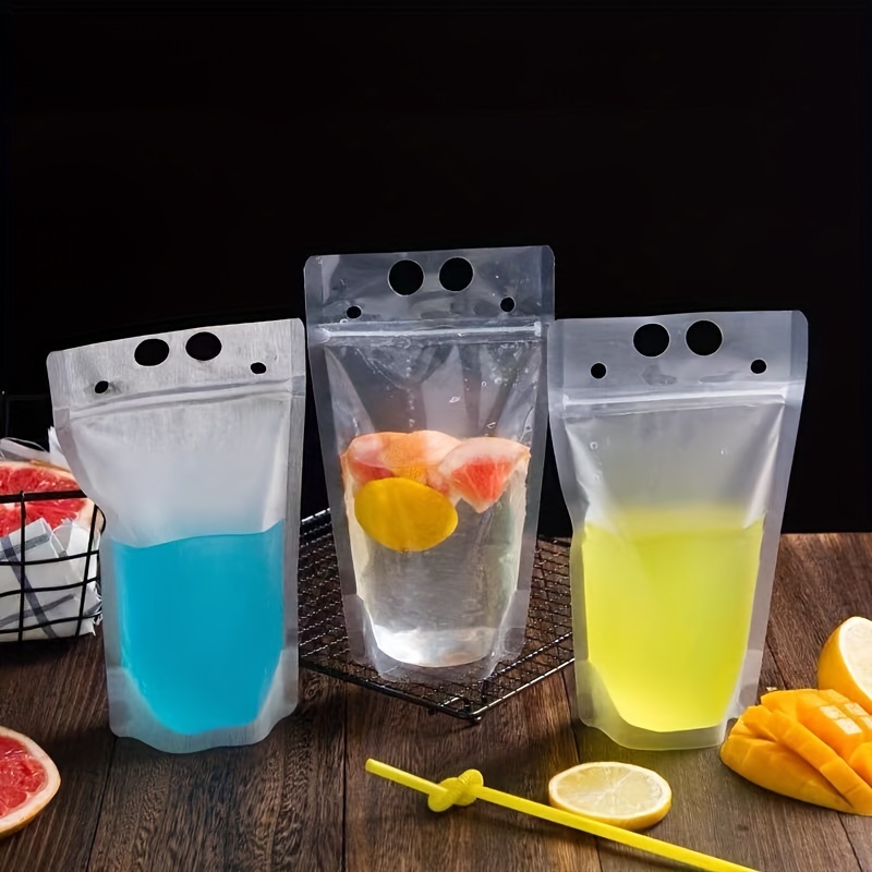 Reusable Juice Bags Clear Drink Pouches Disposable Plastic - Temu