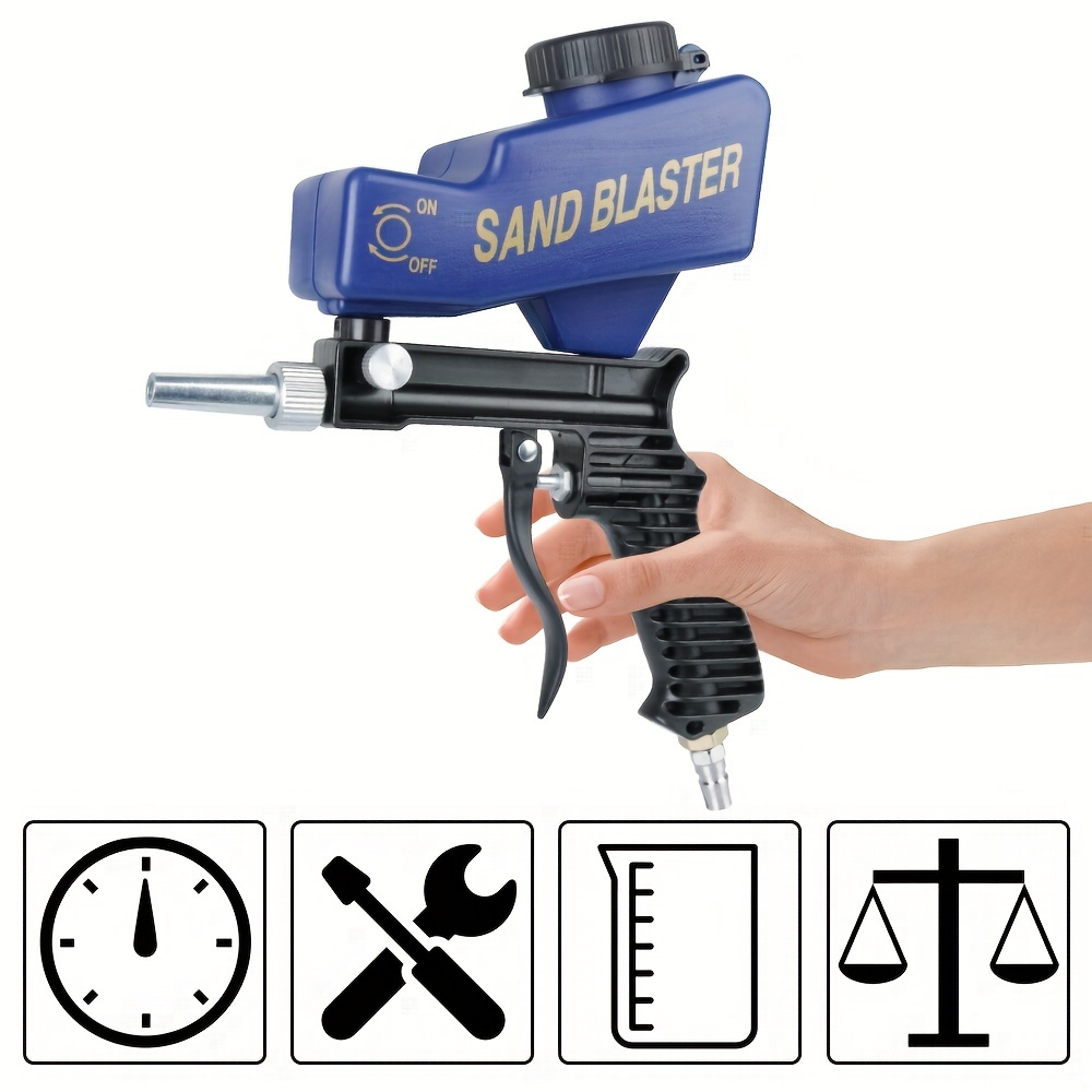 Sandblasting Gun Sand Blaster Machine Gravity Small Handheld Pneumatic Gun  Set
