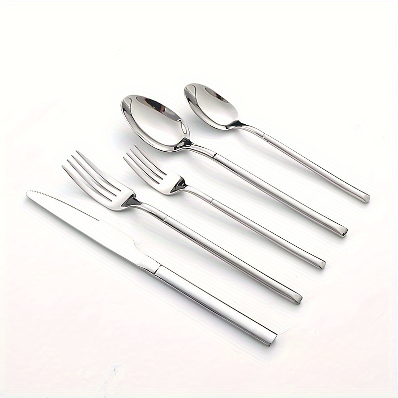 100 Pieces Silverware Set Stainless Steel Flatware Set for 20 Silver Flatware Sets Include Fork Knife Spoon Set, Mirror Finished, Dishwasher Safe