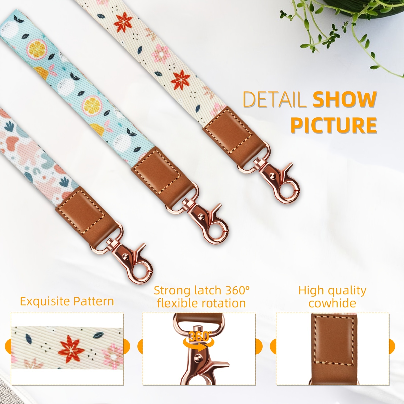 Wonderful Flower Wristlet Keychain, Lanyards for Keys, Key Chain Strap Wristlet Short Lanyard Key Ring, Cute Hand Wrist Lanyard for Keys, Key Fob