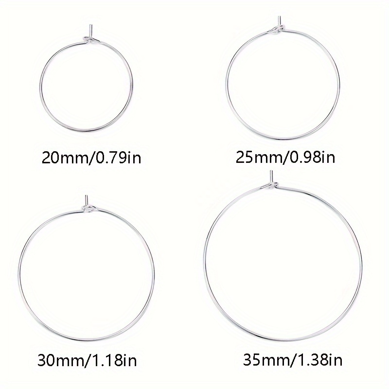 Wholesale SUNNYCLUE 160Pcs Wine Glass Charm Rings 20mm 25mm 30mm 35mm  Silver Plated Open Jump Ring Earring Beading Hoop for Jewelry Making  Wedding Birthday Party Festival Favor 