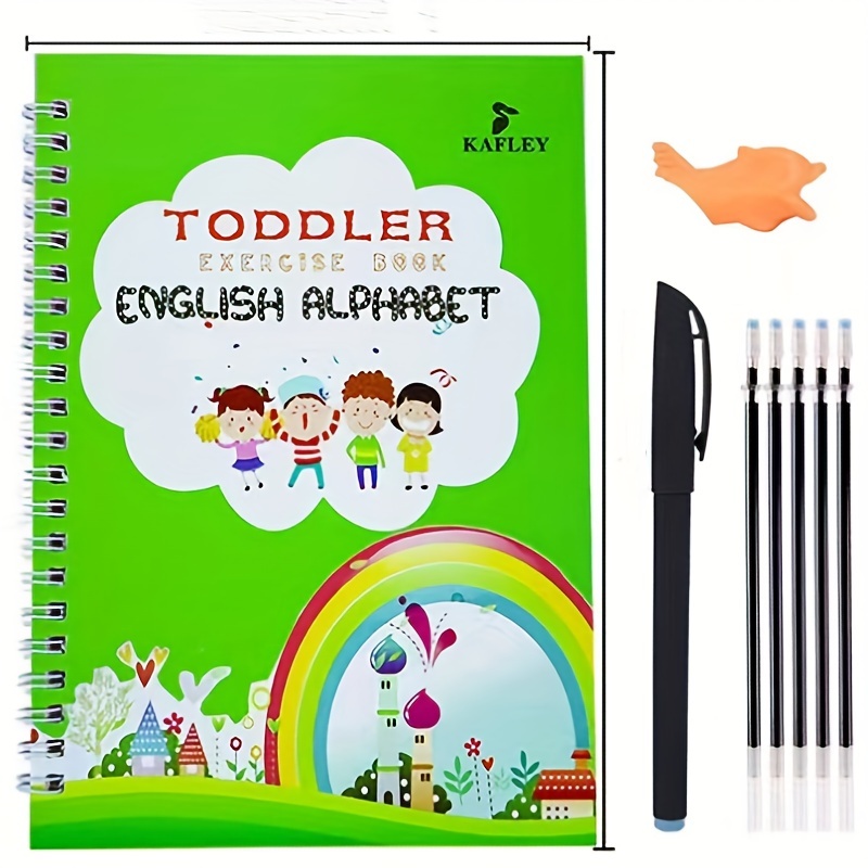 Large Children's Full English Copybook Grooved Copybook - Temu