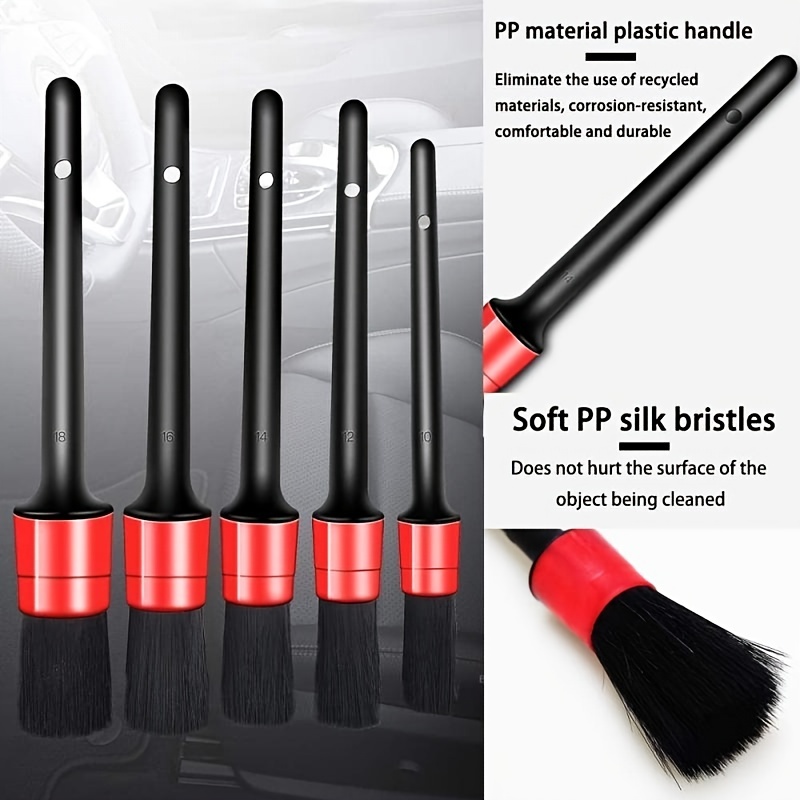 Detailing & Wire Brush Kit 10Pcs Long Soft Bristle Wheel Rim Brushes for  Car