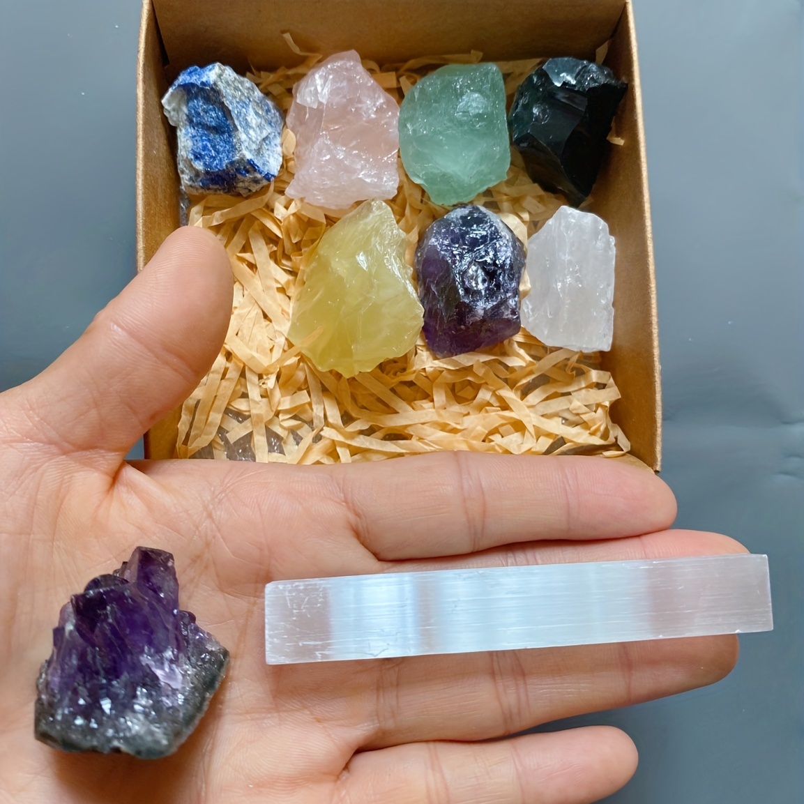 Amethyst Cluster Crystal Raw Stone Set