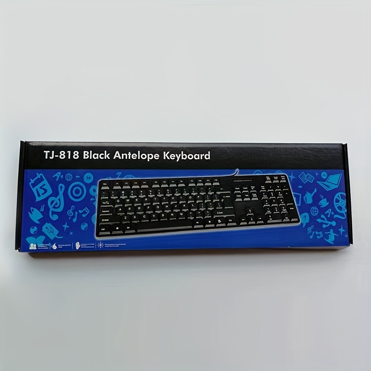 CLAVIER AVEC FIL USB TJ-818 BLACK ANTELOPE KEYBOARD