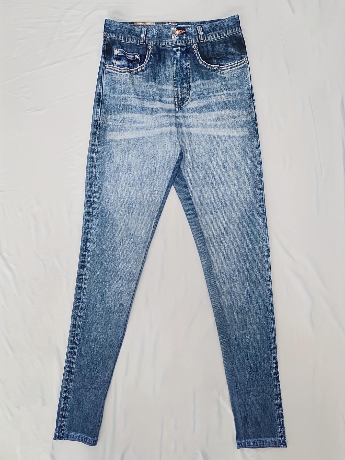 Leggings Jeans for Women Denim Pants with Pocket Slim Jeggings Fitness  PluSize Leggings S-XXL Black/Blue 