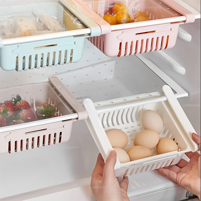 Organizador De Refrigerador Ajustable De 1 Pieza Canasta - Temu