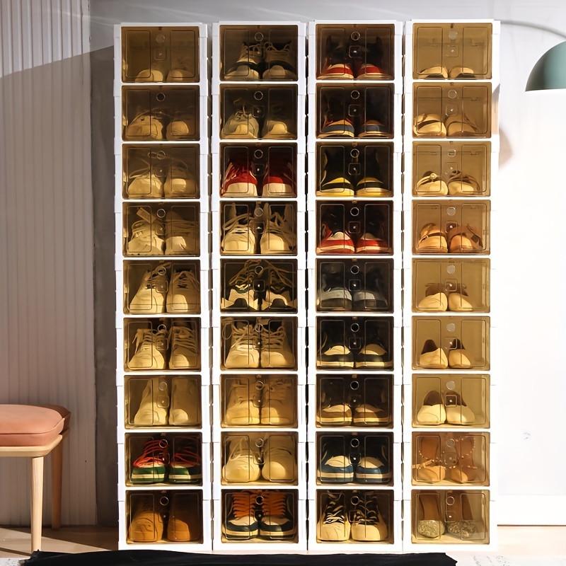 Collapsible 3/6 Layers Shoe Storage Organizer - Stackable Sneaker Bins For  Efficient Shoe Organization,folding Shoe Cabinet - Temu