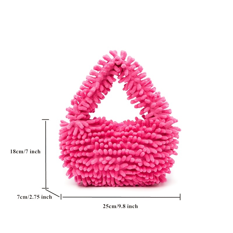 Women's Faux Fur Hobo Bag Plush Clutch Purse